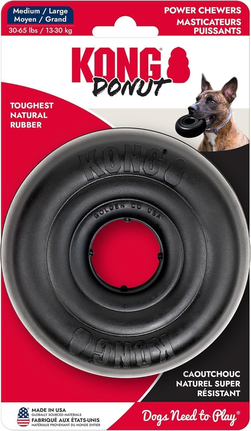 Extreme Donut Dog Toy &ndash; Toughest Durable Natural Rubber Ch