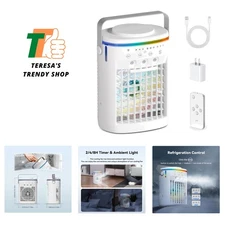 Portable Air Conditioner,Cooling Fan with 3 Speeds &3 Modes,2-8H Timer,1000ml...