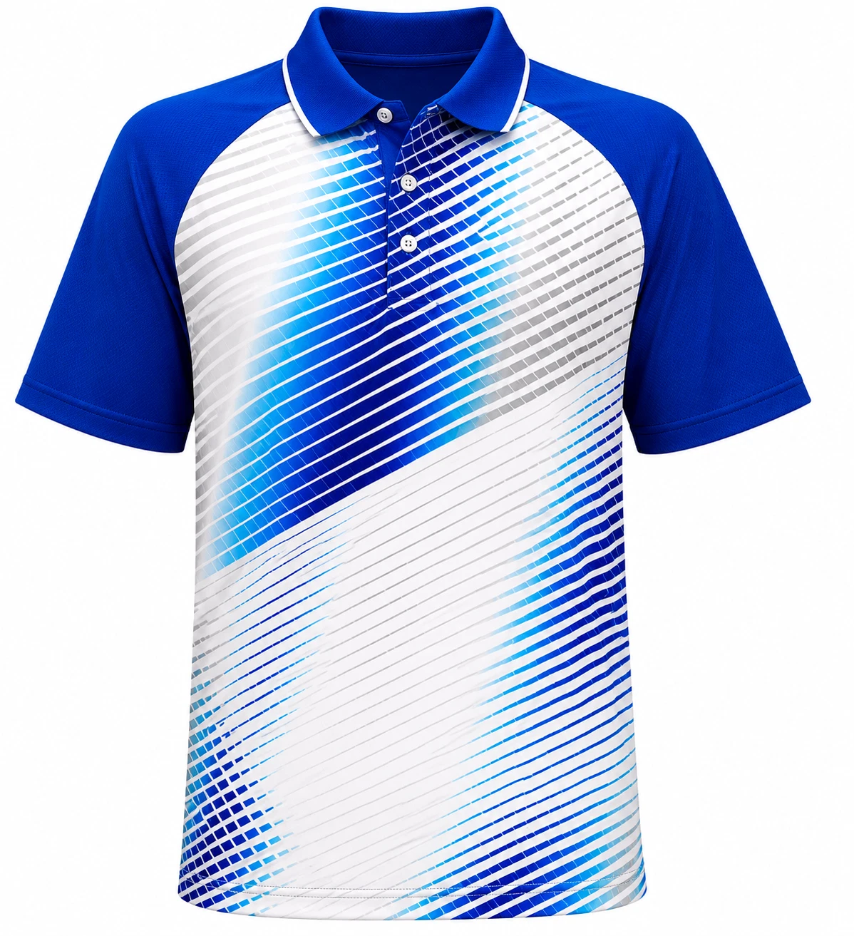 Prince Interlock Polo Shirt Mens White Blue Athletic Golf Tennis Top Small