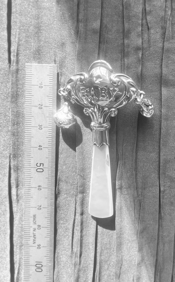 antique silver 1903 Baby rattle With Lovely Bells and A Loop To Hang ...