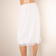 Vintage VAN RAALTE Suavette Half Slip Skirt White Nylon M Chiffon Lace Trim