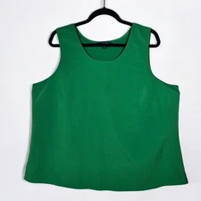 Travelsmith Green Tank Top Women's 1X Sleeveless Casual Blouse Basic Preppy