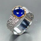 Handmade ring Blue Sapphire Ring 925 Sterling Silver Size 8 /R473815