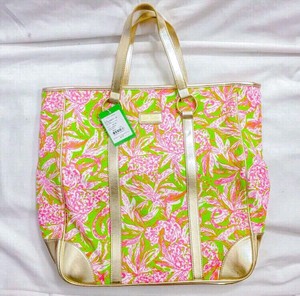 Nwt Lilly Pulitzer Tote Bag Lush Green Cougar Bar Overnight Image Is Loading Nwt Lilly Pulitzer Tote Bag Lush Green Cougar