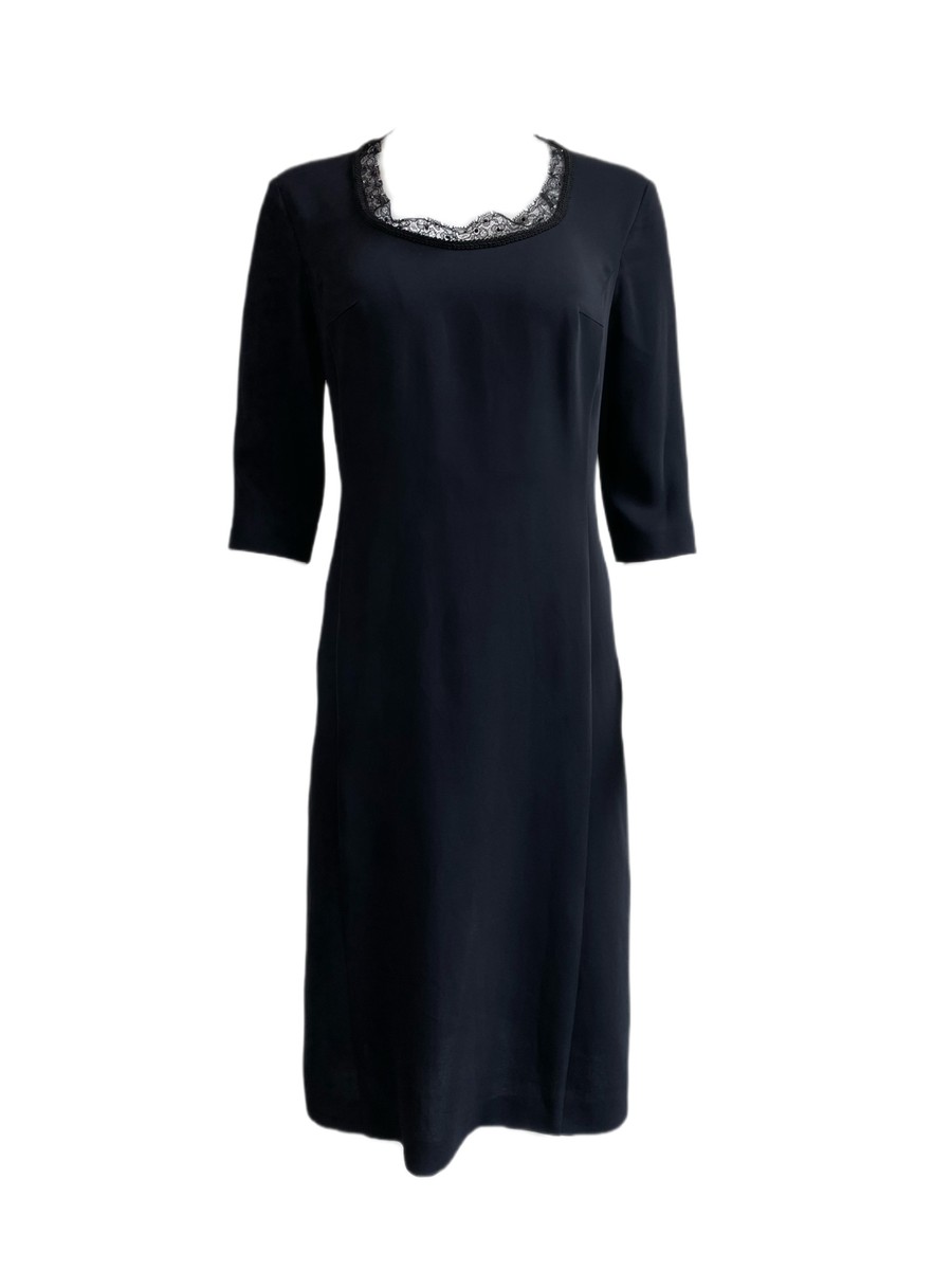 black cut out shift dress Women's Black Twill Cut Out Bow Shift Dress