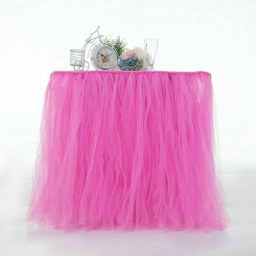 Tutu Tulle Table Skirt Tablecloth Wedding Birthday Party Baby Cute Romantic Deco - Picture 20 of 23