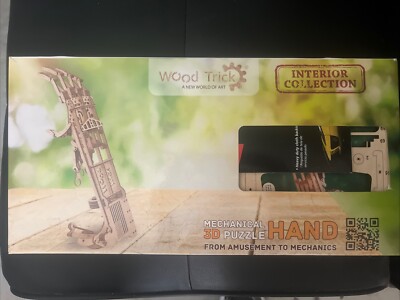 Wood Trick Mechanical Robotic Hand Wooden 3D Puzzle Model Assembly Kit Gears Set