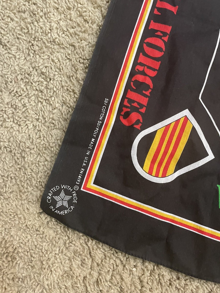 1980s USA Made Skull Vietnam Special Forces Vintage Scarf