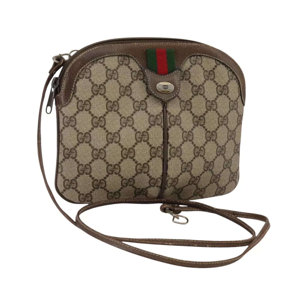 Sac à bandoulière GUCCI GG Supreme Web Sherry Line PVC beige 904 02 047 authentique 111359