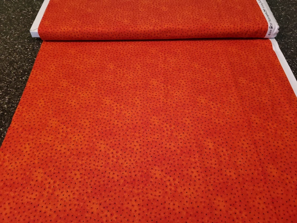 Kids Can Quilt BTY Kari Pearson Quilting Treasures Black Dot Dark Reddish Orange - Image 3 of 3