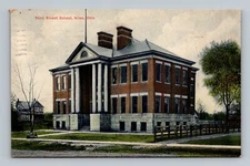 Postcard OH Niles Ohio Third Street School Building posted 1910 Vintage