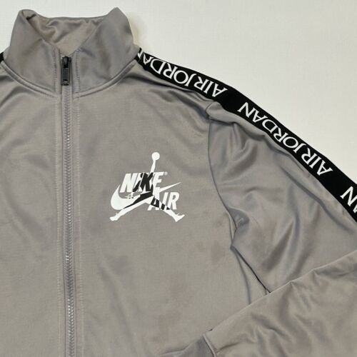 Nike Air Jordan Track Jacket Youth Boys Large 12-13 Yrs Gray Logo Stripe - Picture 2 of 9