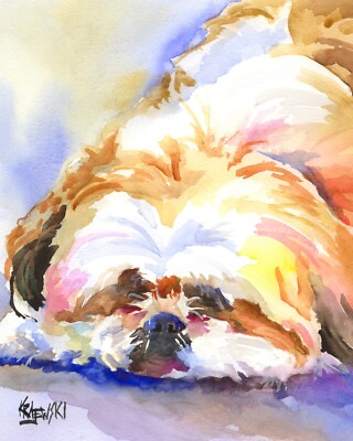Shih Tzu High Resolution Print of Original Fine Art Watercolor by Ron Krajewski