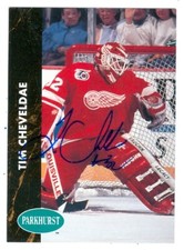 Tim Cheveldae autographed Hockey Card (Detroit Red Wings) 1991 Parkhurst #39