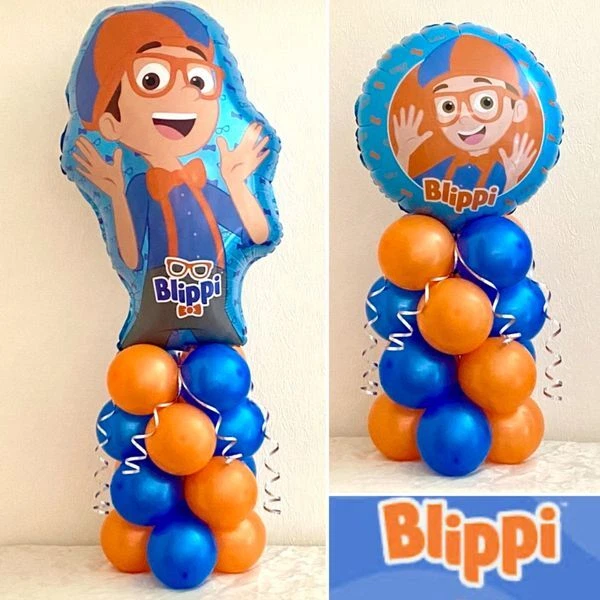 BLIPPI - BALLOON TABLE DECORATION DISPLAY - 2 DESIGNS - PARTY- NO HELIUM NEEDED