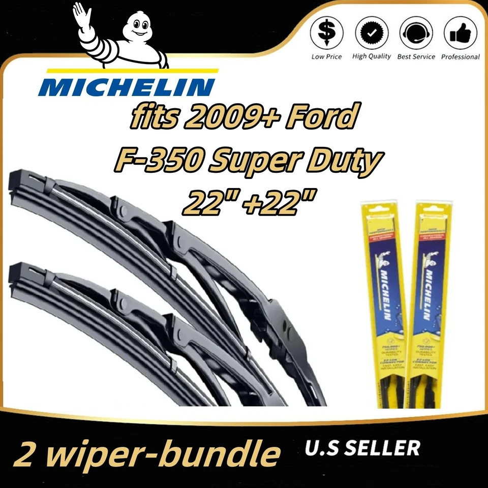 Paquete de 2 escobillas limpiaparabrisas para Ford F-350 Super Duty 2009+ - 35220x2 Michelin Foto 2 de 4