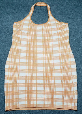 Rue21 Bodycon Dress Womens Plus 3X Orange White Plaid Halter New