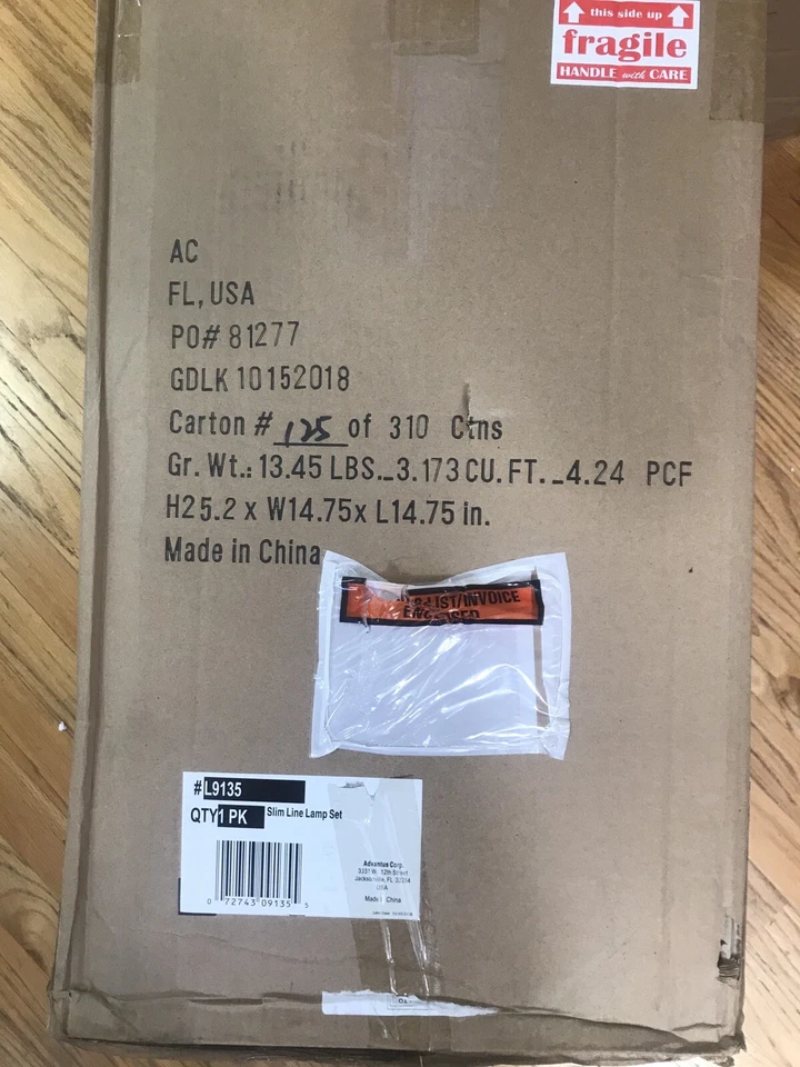 Тонкая линия лампа набор стола 12 5/8» высоты и пола 61 1/2» высоты серебро/белый #L9135 - Изображение 4 из 4