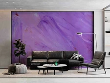 3D Purple Brush Wallpaper Wall Mural Removable Self-adhesive Sticker3262