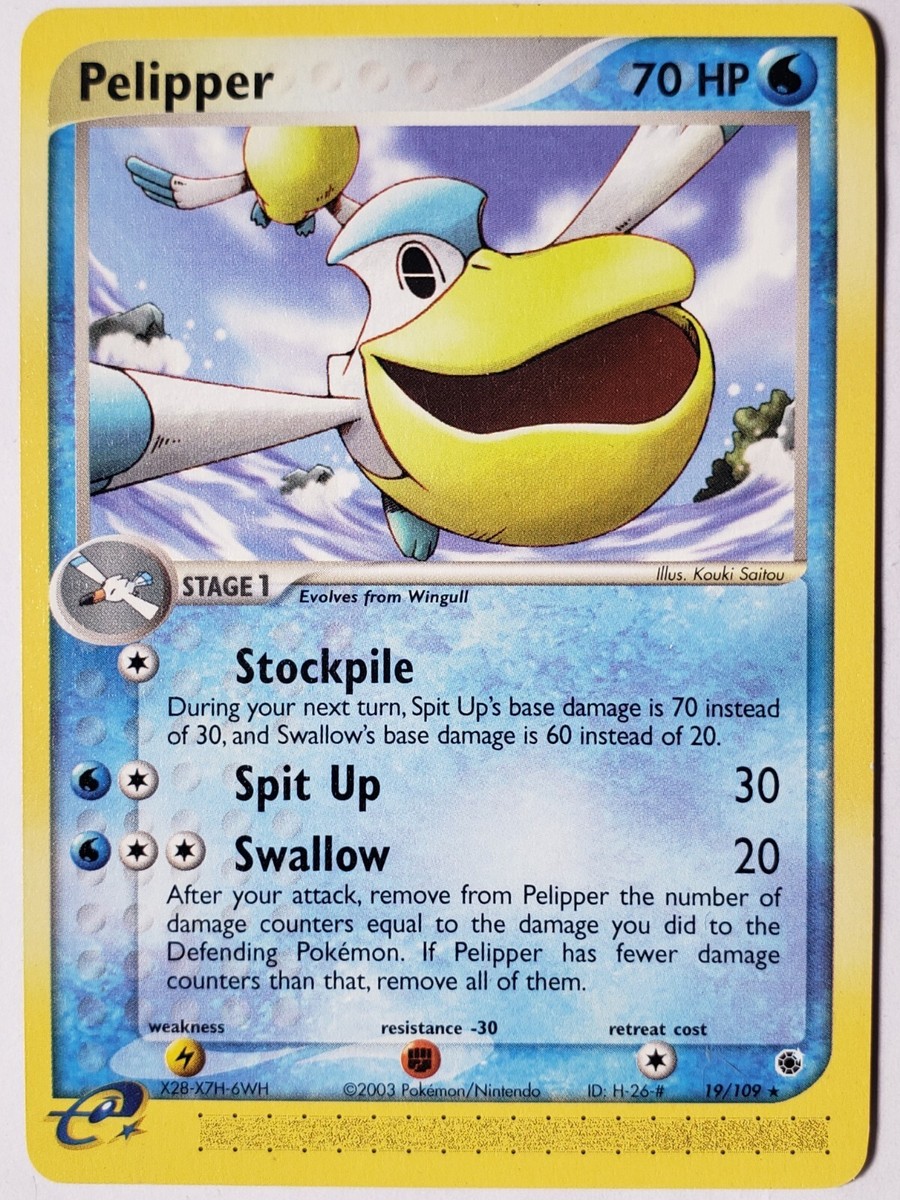 Pelipper 19/109 LP - RARE EX Ruby Sapphire Pokemon Card
