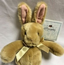 Russ Berrie Russplus Bunny Stuffed Plush 10 Inch Tan Pink Ears