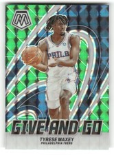2023-24 Mosaic Basketball Give And Go Tyrese Maxey #14 Green Mosaic 76ers