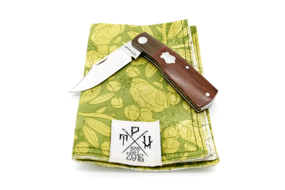 Willem Steenkamp Gunstock Slipjoint Knife, Natural and Green Micarta, RWL34 - Image 4 of 4