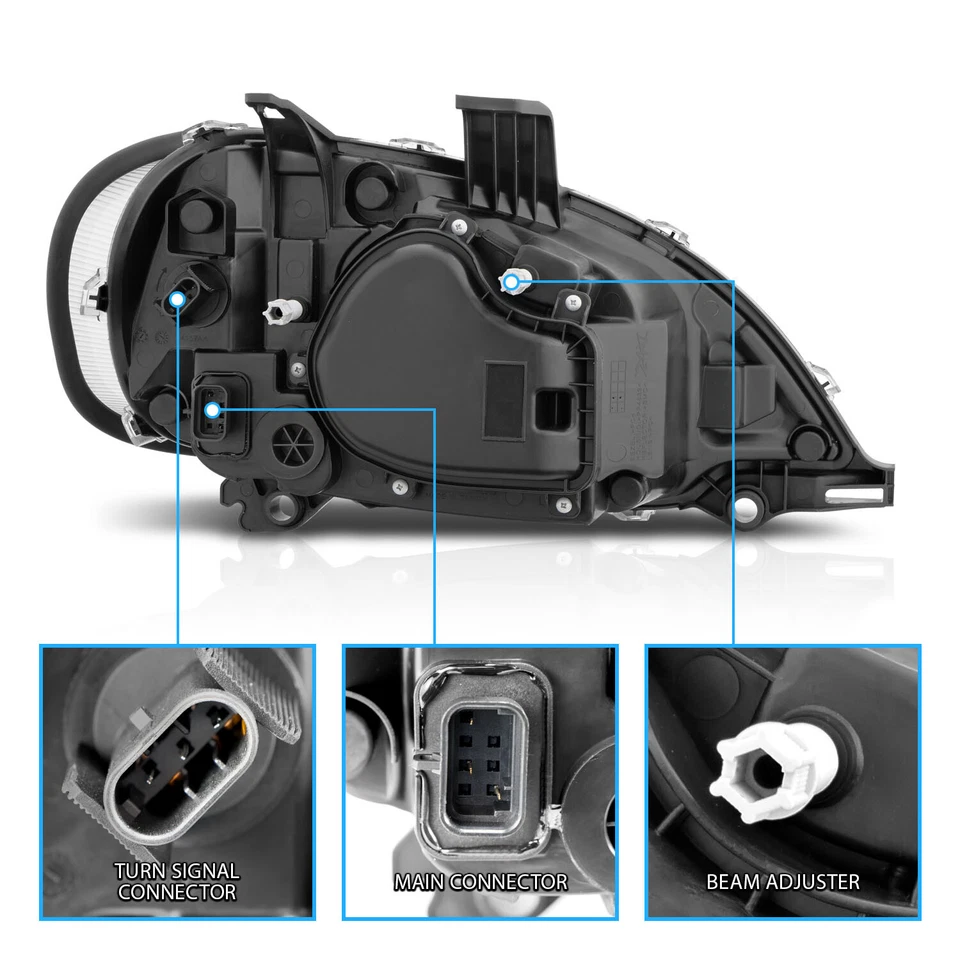 [Full LED]Fit 02-14 Freightliner Business Class M2 Black LED Headlight Pair - Imagem 3 de 4