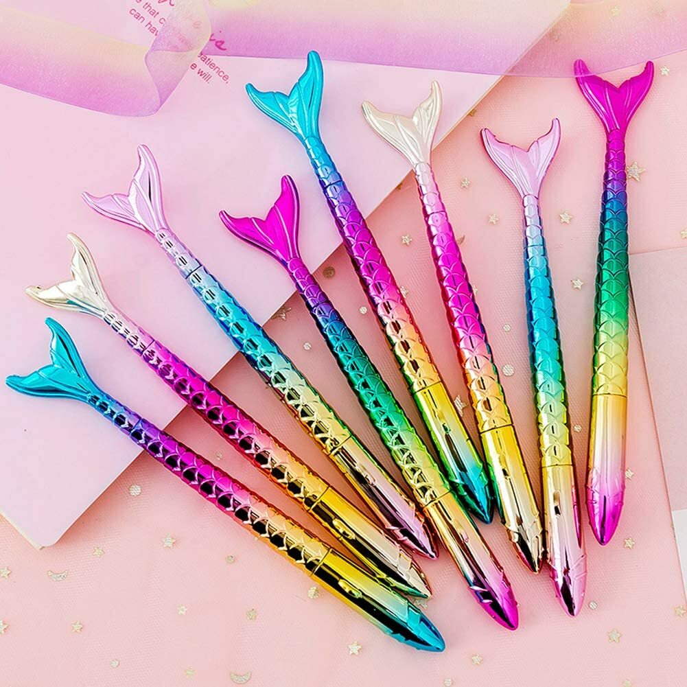 Pack of 24 Mermaid Pens - Creative Liquid Gel Ink Rollerball Pen for School Home