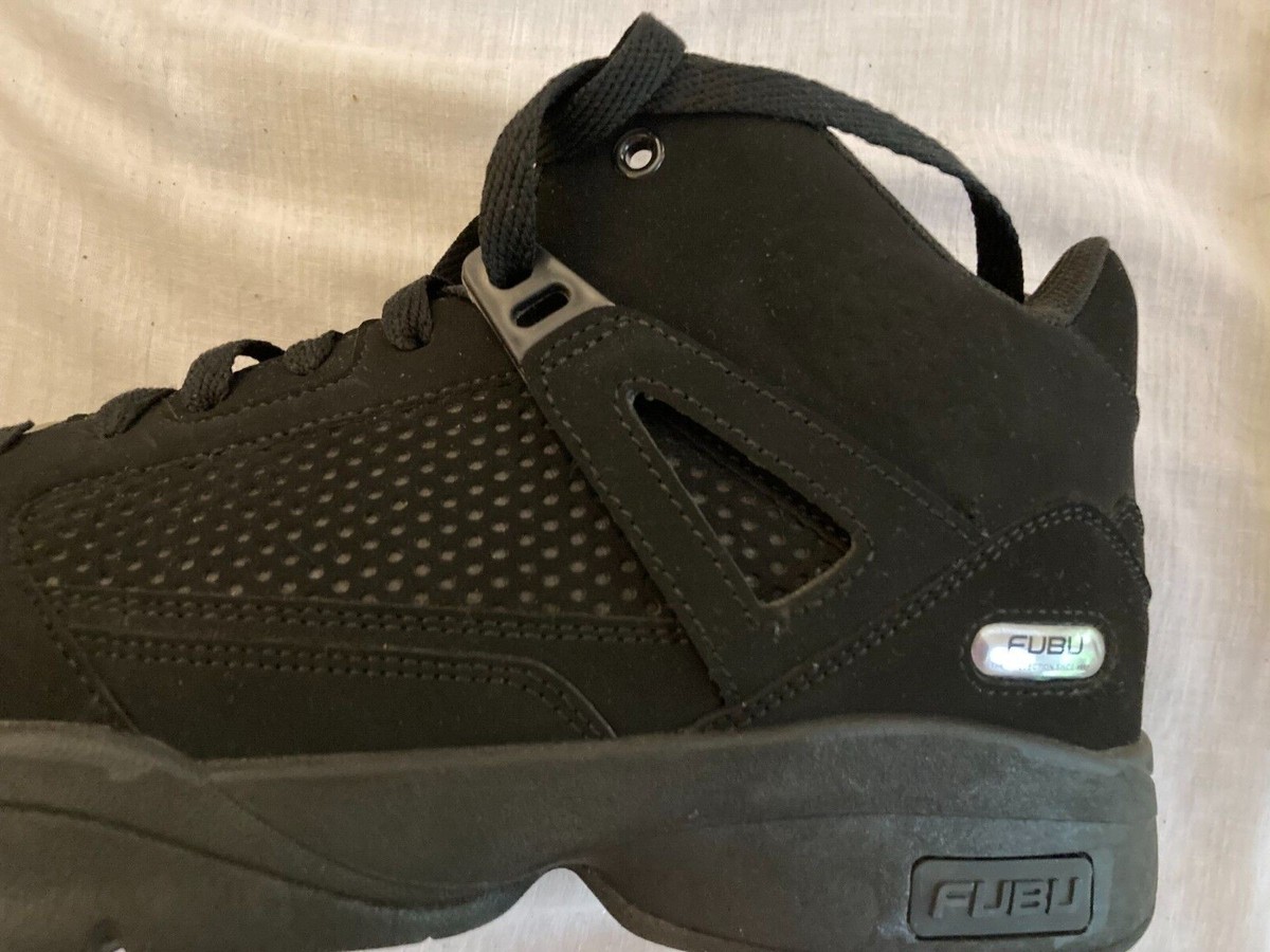 Fubu Men's Black Round Toe Lace Up Mid Top Sneakers Sz 12 Fubu Men's Black Round Toe Lace Up Mid Top Sneakers Sz 12