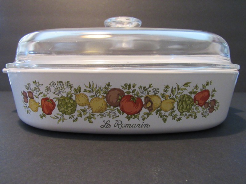 NEW Vintage Corning Ware Le Romarin Casserole Dish Spice Of Life A-10-B Rare Lid