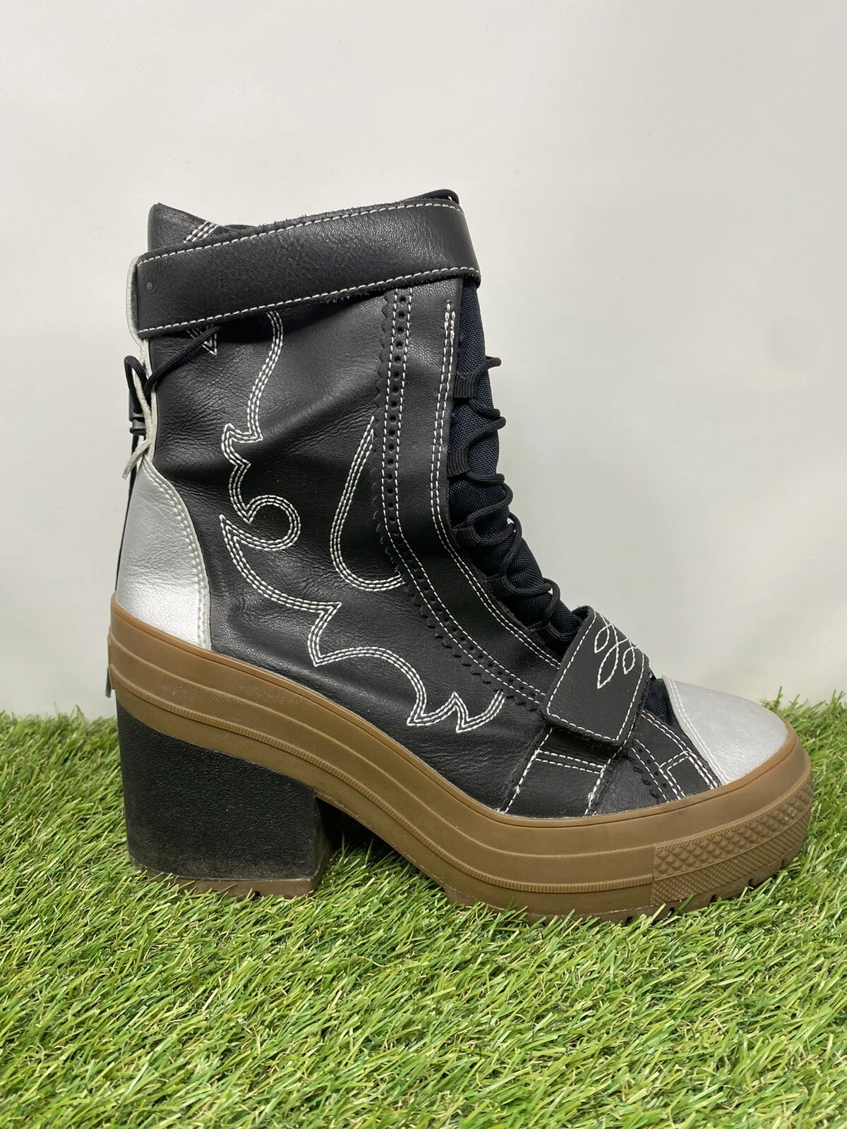 Stivali da cowgirl neri Converse Chuck Taylor All Star GR82 plateau donna taglia 10