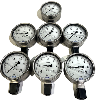 #ad WIKAI EN 837 1 Pressure Gauges 4quot; 0 25 4 1 5 3 3 4quot; Threads 7 Pack $550.39