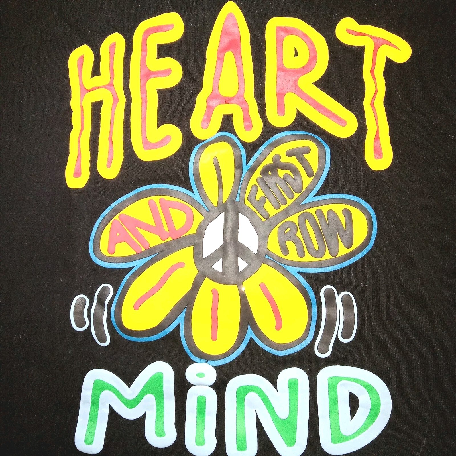 FILA T shirt uomo FIRST ROW nera fiori puff 100% cotone TAGLIA XL usata