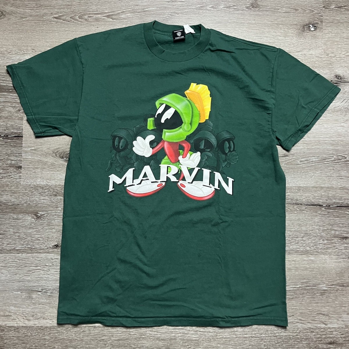 Vintage 90s Looney Tunes Marvin The Martian Spellout Shirt XL Made