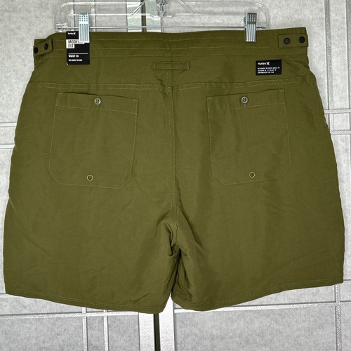 Pantalones Cortos Hurley Para Hombres AJ2631 Trails Moda 17" Largo Caminar Talla 33 Lona Oliva $55 - Imagen 5 de 6
