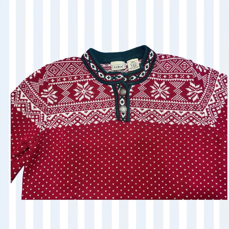 Suéter Navidad Vintage LLbean Niñas Foto 3 de 4