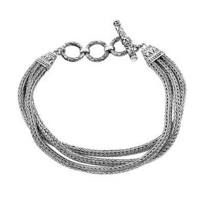Bali Legacy SS Multistrang Tulang Naga Kippverschluss Armband (7,25 Zoll) 25,50 g