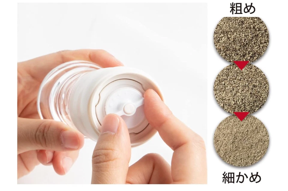 Molino de cerámica Kyocera Japón para sal cristalina y pimienta blanca CM-10N-WH Foto 4 de 4