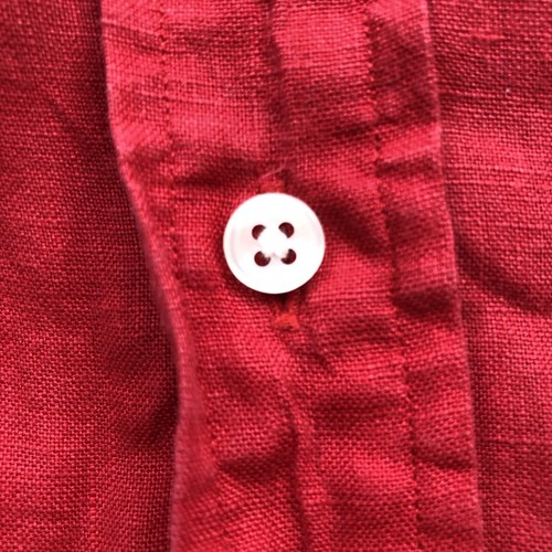 Ralph Lauren Vintage Men’s Pure Linen Short Sleeve Shirt Washed Red Size S - Picture 5 of 11