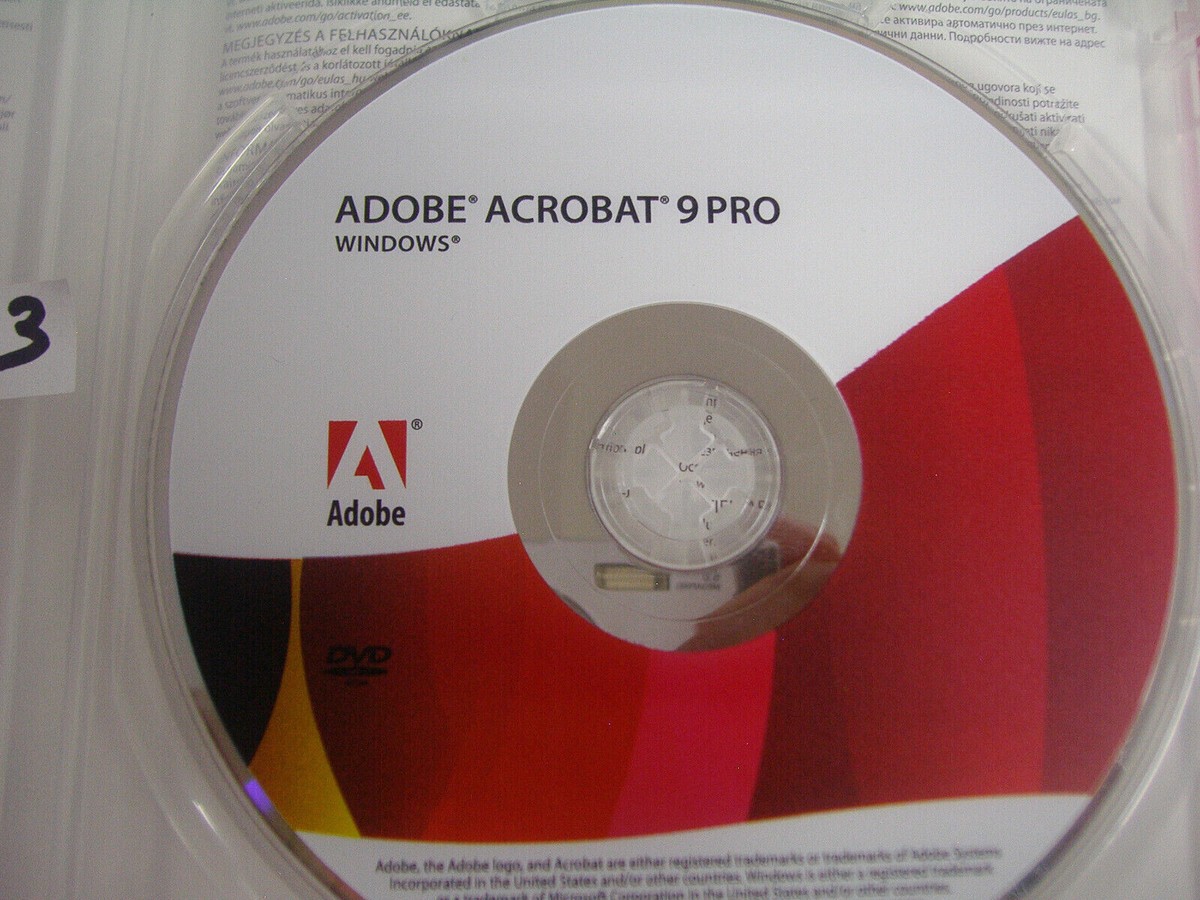 Adobe Acrobat 9 Pro Full for Windows PC Licensed for 2 PCs