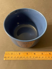 VINTAGE BLUE POTTERY BOWL PLANTER CANISTER 3.25"