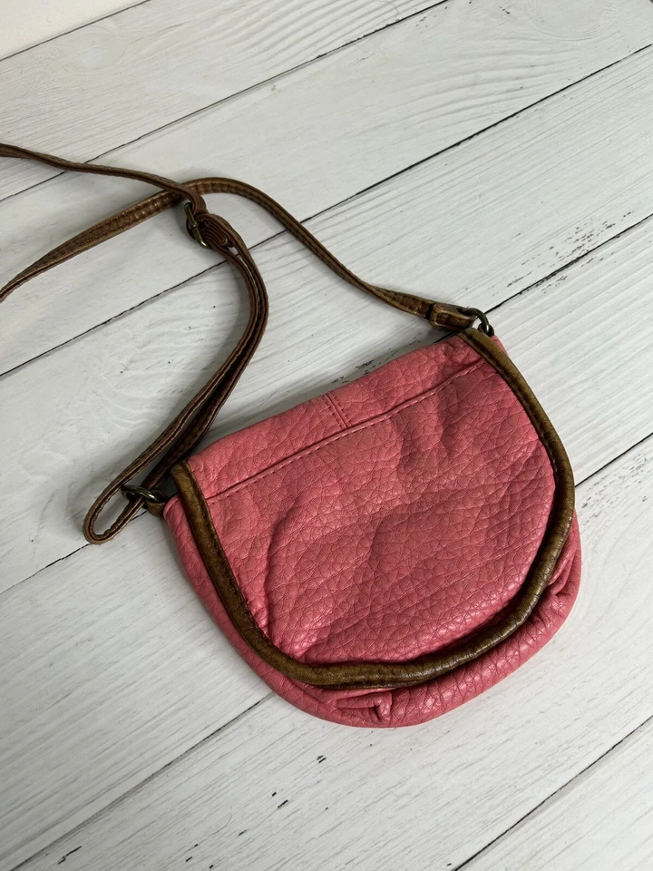 Bolso de mano American Eagle pequeño de cuero marrón rosa bandolera festival Foto 4 de 4