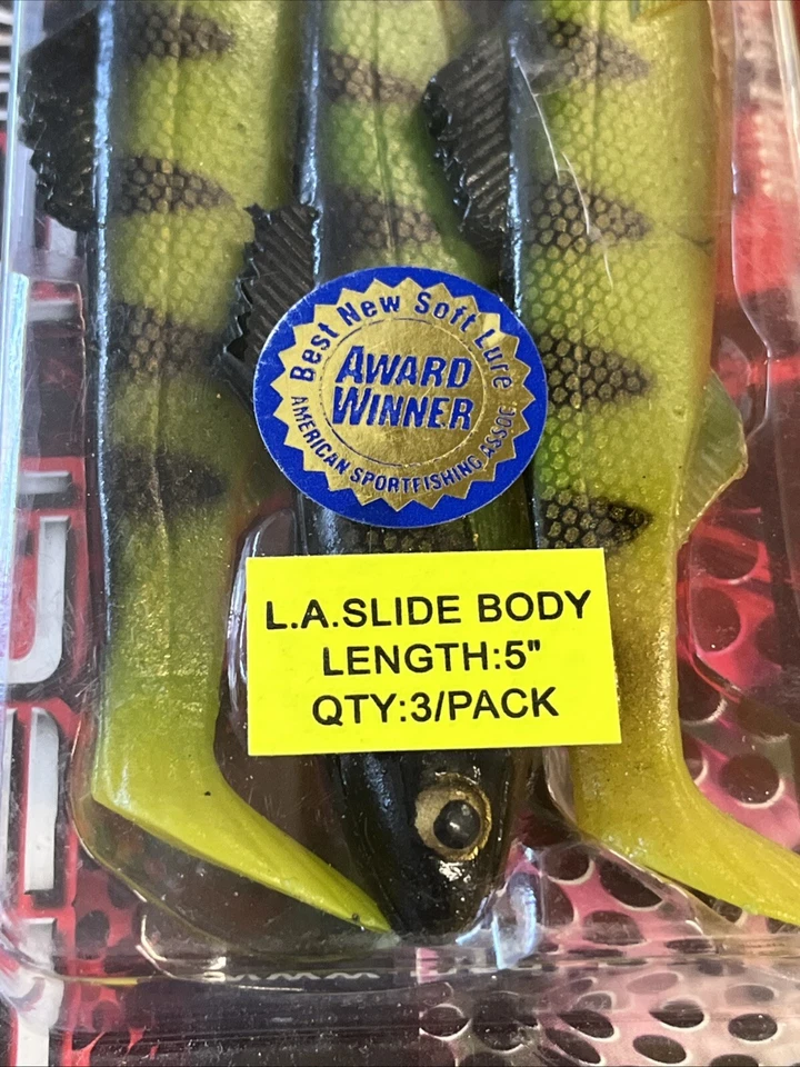 "Señuelo deslizante Megabait La Little Anthony Swimbaits paquete de 3 descontinuado de colección 5""" Foto 2 de 4