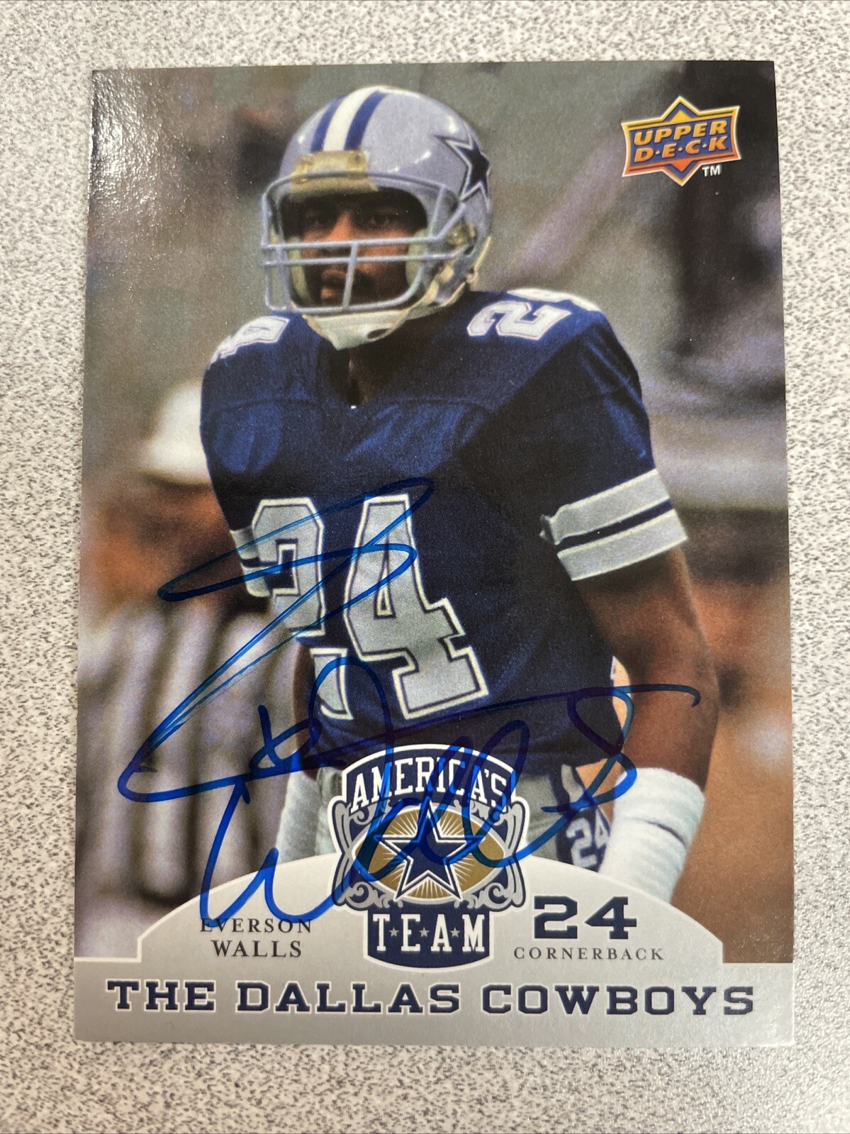 2009 Upper Deck Everson Walls Autographed Card #40 Dallas Cowboys A-608
