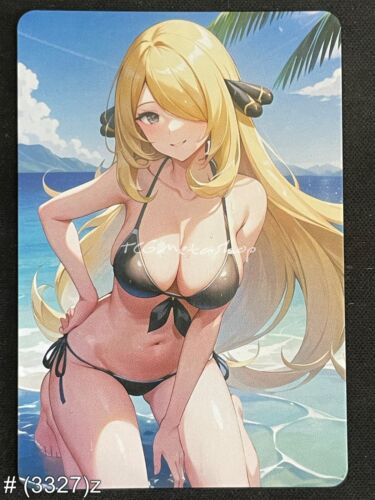 🔥 # 3327 Cynthia PokeGirl Trainer Goddess Story Anime CUSTOM Card - Picture 2 of 2