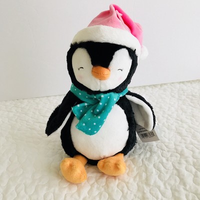 stuffed penguin with scarf