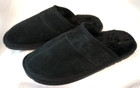 Robert David men's black suede slip on faux fur lined shoes size 9 — photo 1