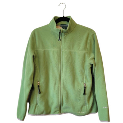 L.L. Bean Lime Green Women's Zip-Up Fleece Polartec Jacket Size S