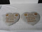 2 X~"Dogs Leave Pawprints On Our Hearts " Lawn / Garden 10.75" Stepping Stones!